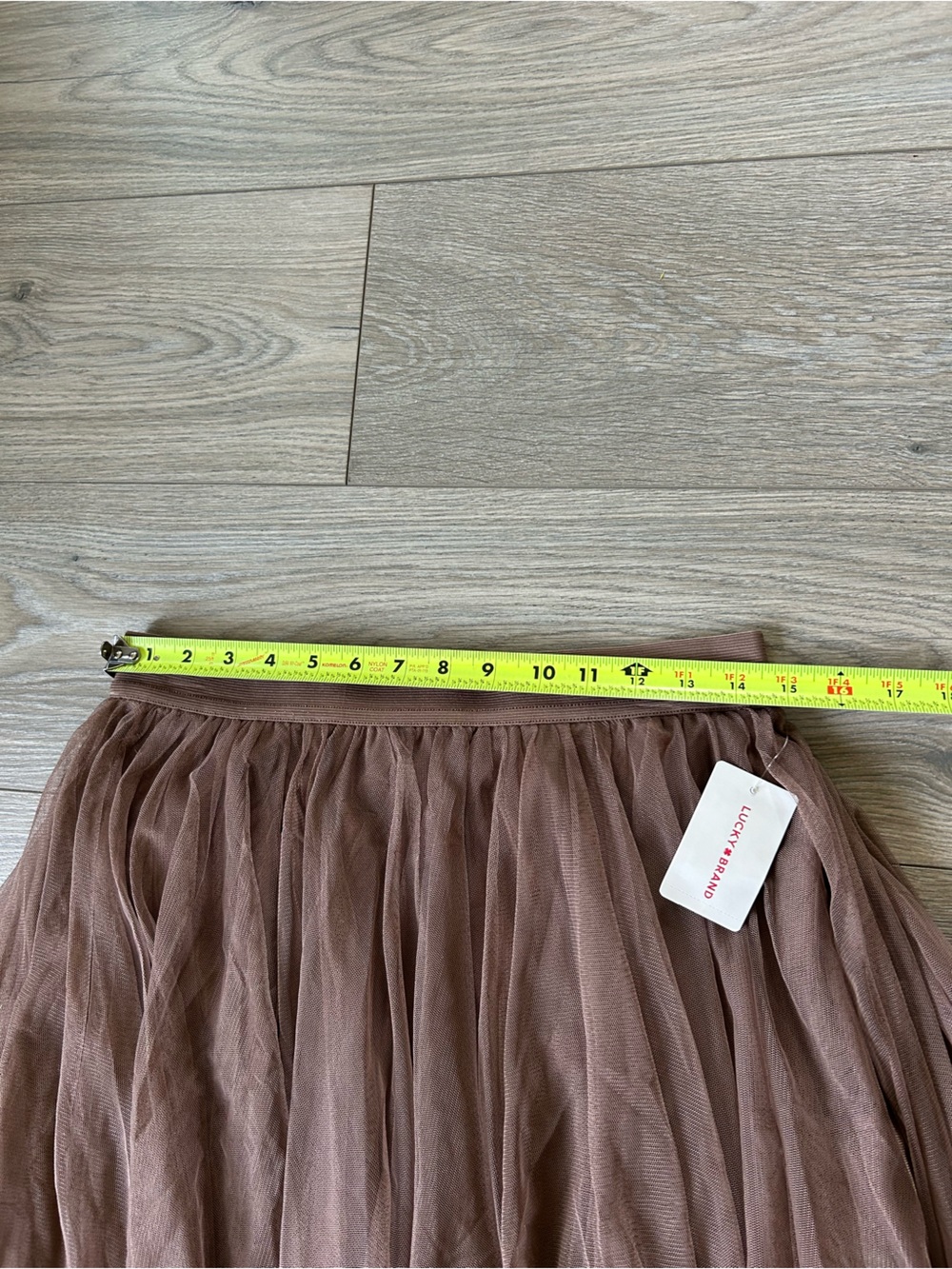 Lucky Brand Tiered Ruffle Tulle Midi Skirt Brown Size Medium New - Picture 9 of 15